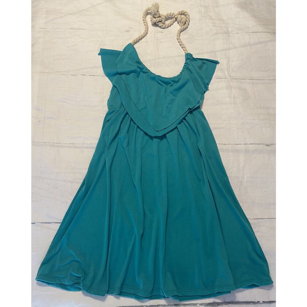 Teal Dress Halter Top Sleeveless Above Knee Resort Cruise‎ Summer Beach